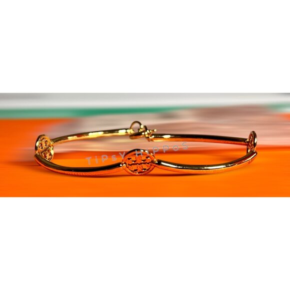 Tory Burch Gold Miller Double T Station Bracelet - Picture 4 of 8